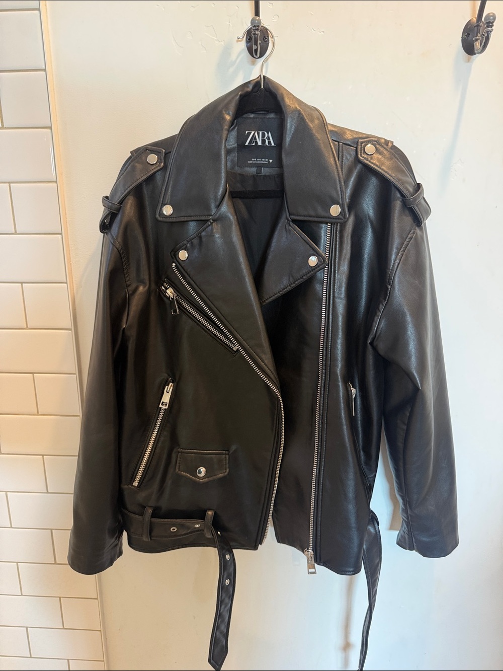 ZARA Black Oversized Moto Jacket